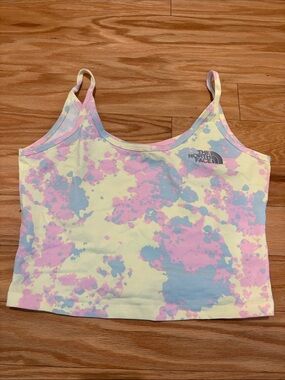The North Face Pastel Tie-Dye Cropped Tank Top - Yellow/Pink/Blue